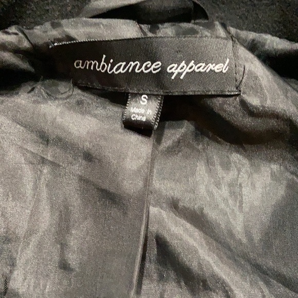 Black Ambiance Button Up Pea Coat - Picture 3 of 6